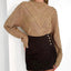 Openwork Round Neck Long Sleeve Sweater - Korvel