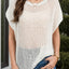 Openwork Round Neck Short Sleeve Cover-Up - Korvel