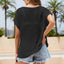 Openwork Round Neck Short Sleeve Knit Cover Up - Korvel