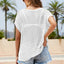 Openwork Round Neck Short Sleeve Knit Cover Up - Korvel