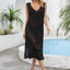 Openwork Slit V-Neck Sleeveless Cover Up - Korvel
