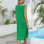 Openwork Slit V-Neck Sleeveless Cover Up - Korvel