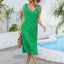 Openwork Slit V-Neck Sleeveless Cover Up - Korvel