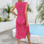Openwork Slit V-Neck Sleeveless Cover Up - Korvel