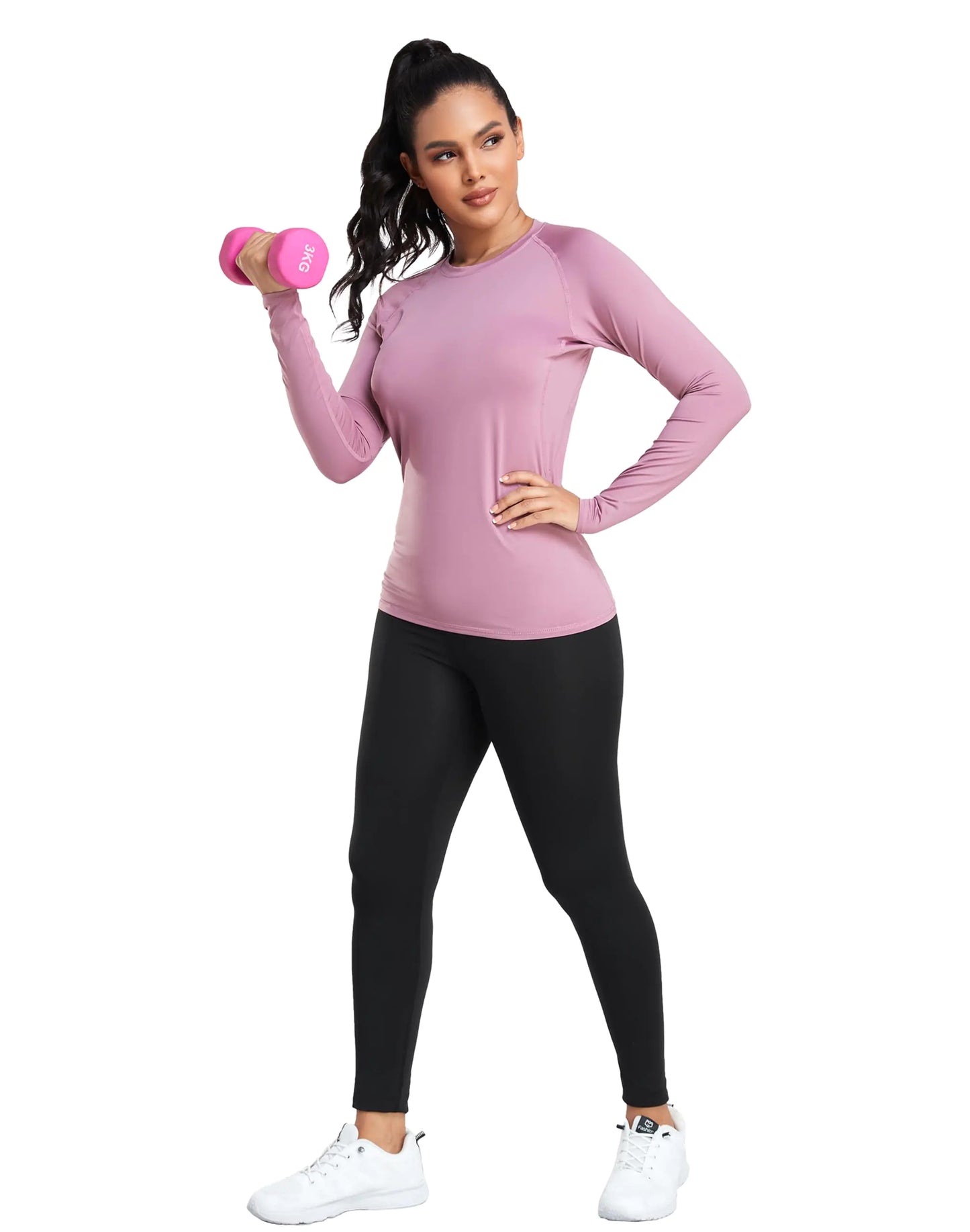 Camisa de Compresión para Mujer TELALEO Pack de 4 - Tops Deportivos de Manga Larga