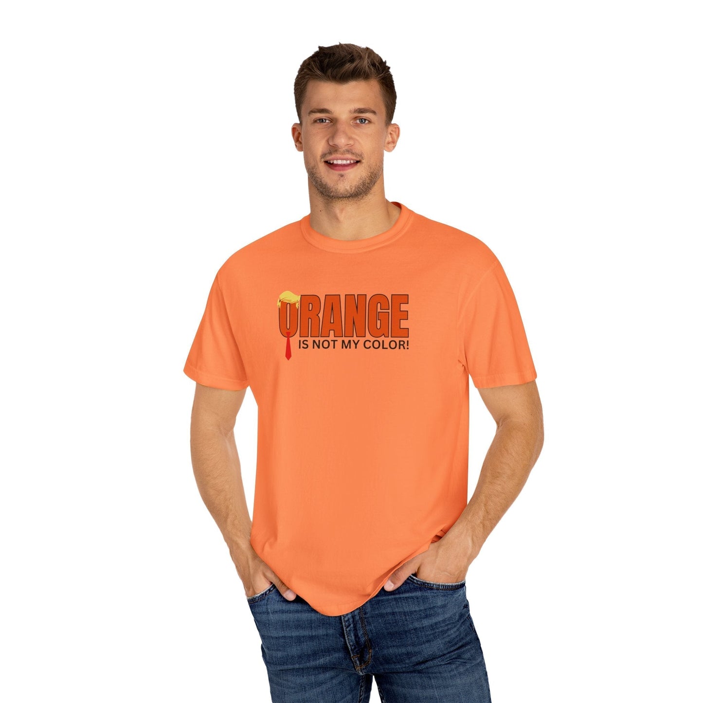 Le T-Shirt Unisexe Teint en Garment Orange N'est Pas Ma Couleur