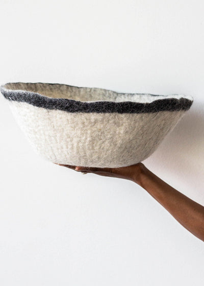 Orbit Hand-Felted Wool Decorative Bowl