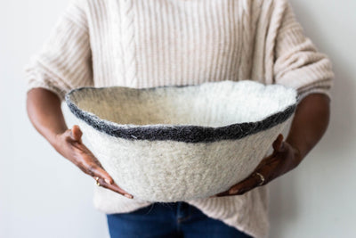 Orbit Hand-Felted Wool Decorative Bowl