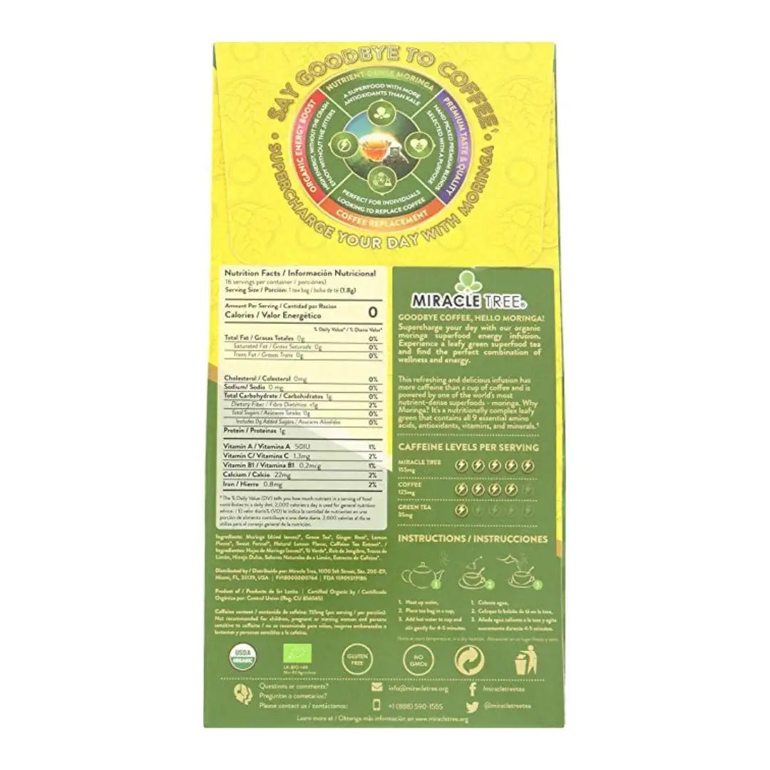 Té Energético de Moringa con Jengibre y Limón
