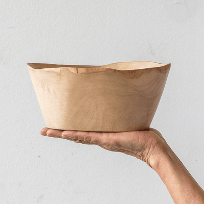Jacaranda Hand-Carved Wood Trinket Bowl
