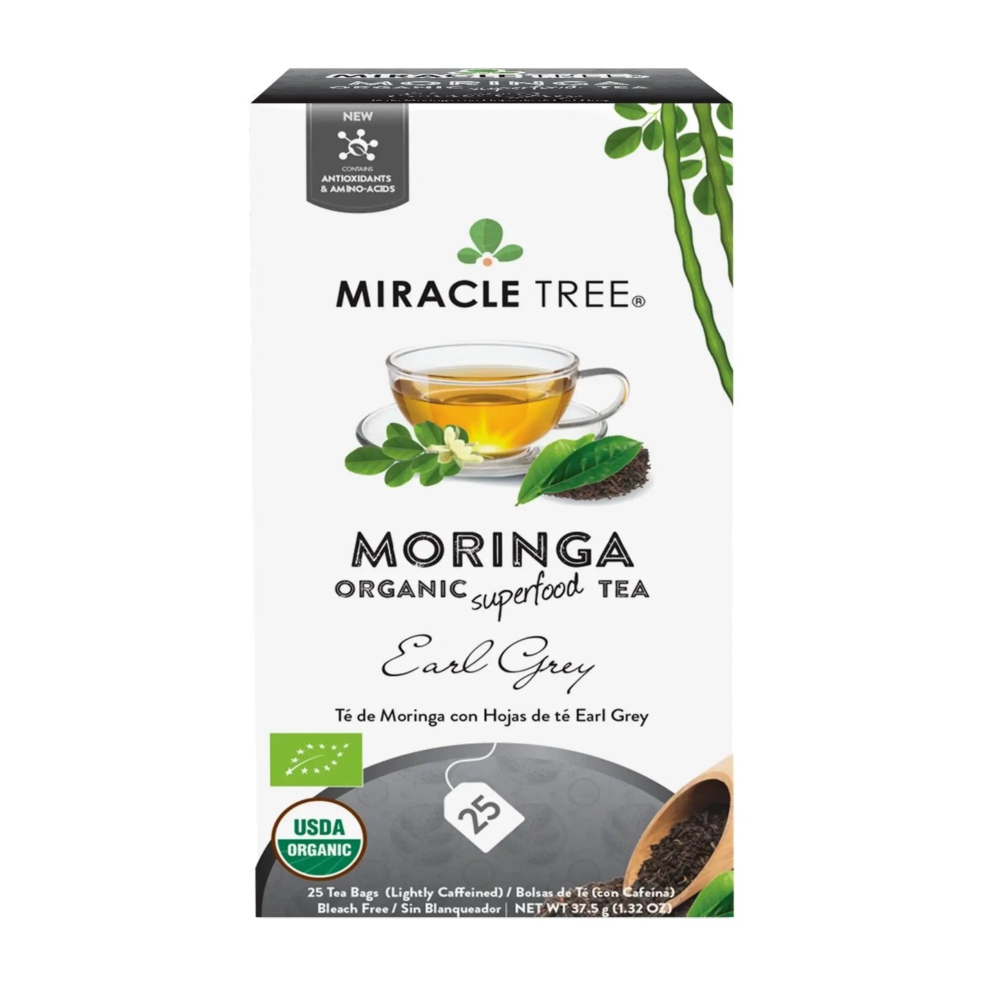 Té Earl Grey de Moringa Orgánico - 25 Bolsitas Envueltas
