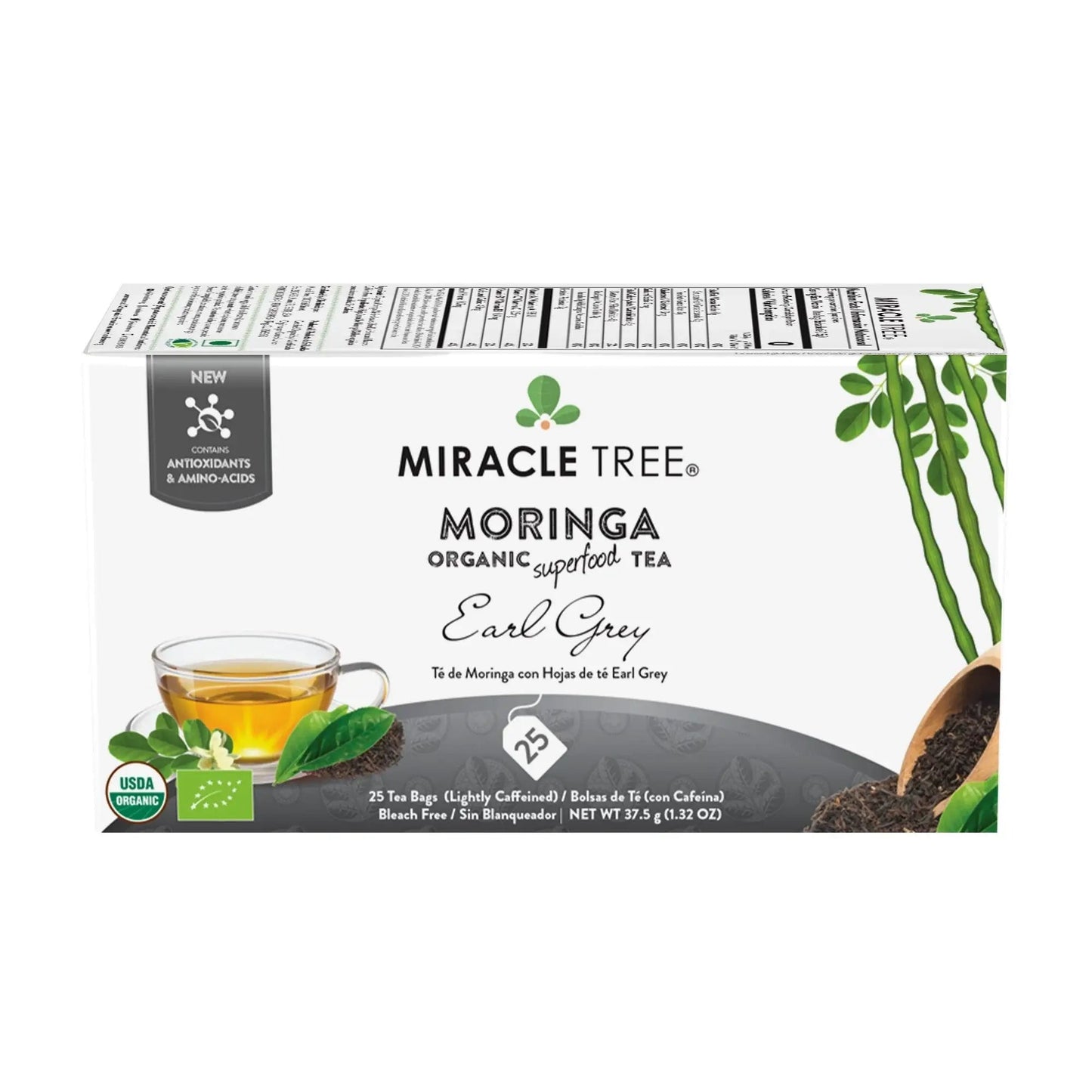 Té Earl Grey de Moringa Orgánico - 25 Bolsitas Envueltas