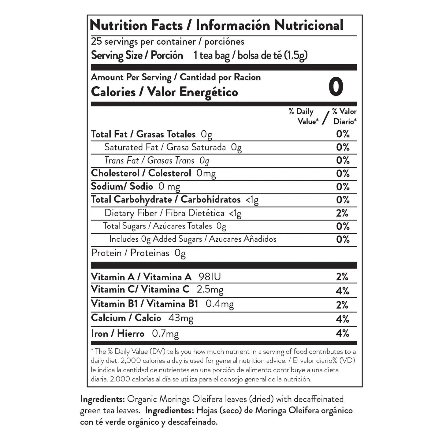 Té Verde Moringa Orgánico - Mezcla Herbal Premium