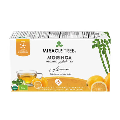 Té Orgánico de Moringa con Limón - 25 Bolsitas de Té Envueltas