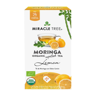 Té Orgánico de Moringa con Limón - 25 Bolsitas de Té Envueltas