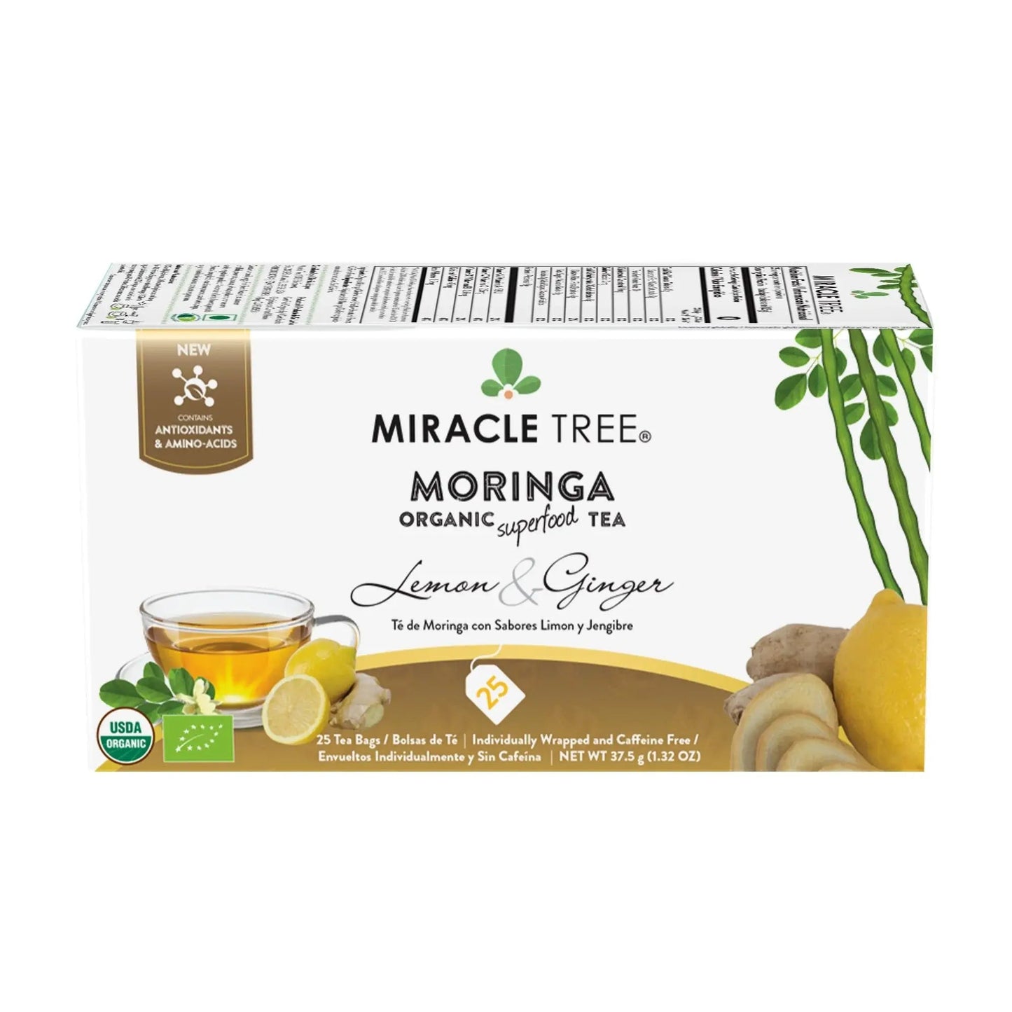 Thé Moringa Bio avec Citron et Gingembre