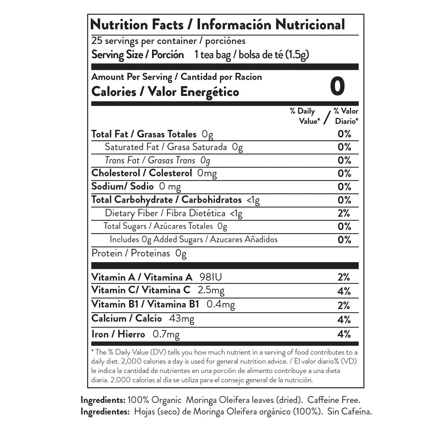Organic Moringa Tea - Original Flavor