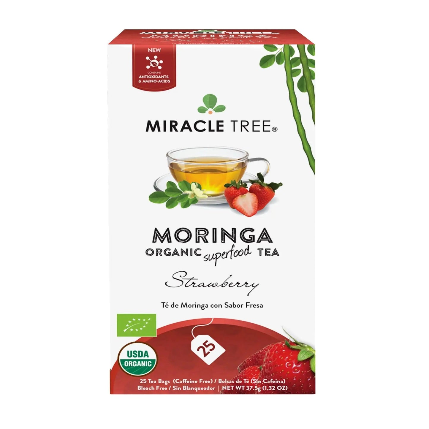 Thé Moringa Bio au Goût de Fraise