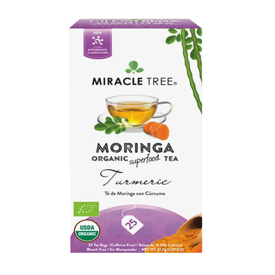 Té Orgánico de Moringa y Cúrcuma - 25 Bolsitas de Té Envueltas