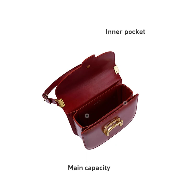 Original Women Bag  New Trendy High-end Wedding Bag Shoulder Bag Commuting Handbag Retro Style Saddle Bag - Korvel