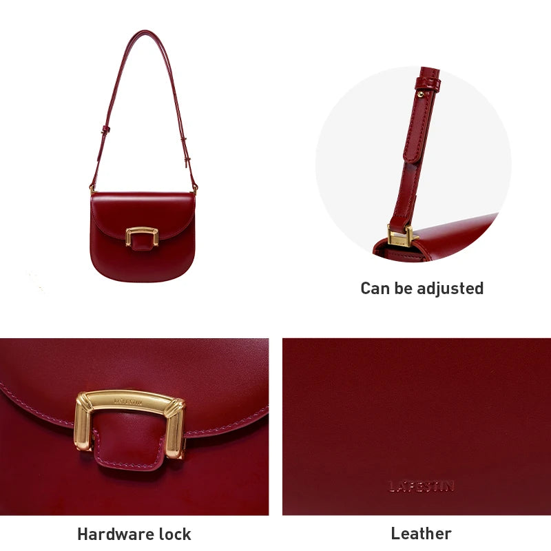 Original Women Bag  New Trendy High-end Wedding Bag Shoulder Bag Commuting Handbag Retro Style Saddle Bag - Korvel