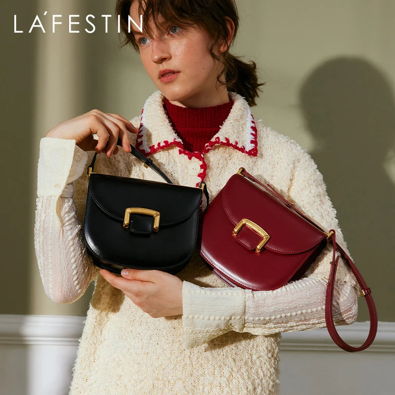 Original Women Bag  New Trendy High-end Wedding Bag Shoulder Bag Commuting Handbag Retro Style Saddle Bag - Korvel