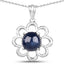 Pendentif en argent sterling de 4,65 carats en saphir bleu véritable