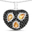 3.19 Carat Genuine Citrine & Black Spinel Pendant in Sterling Silver