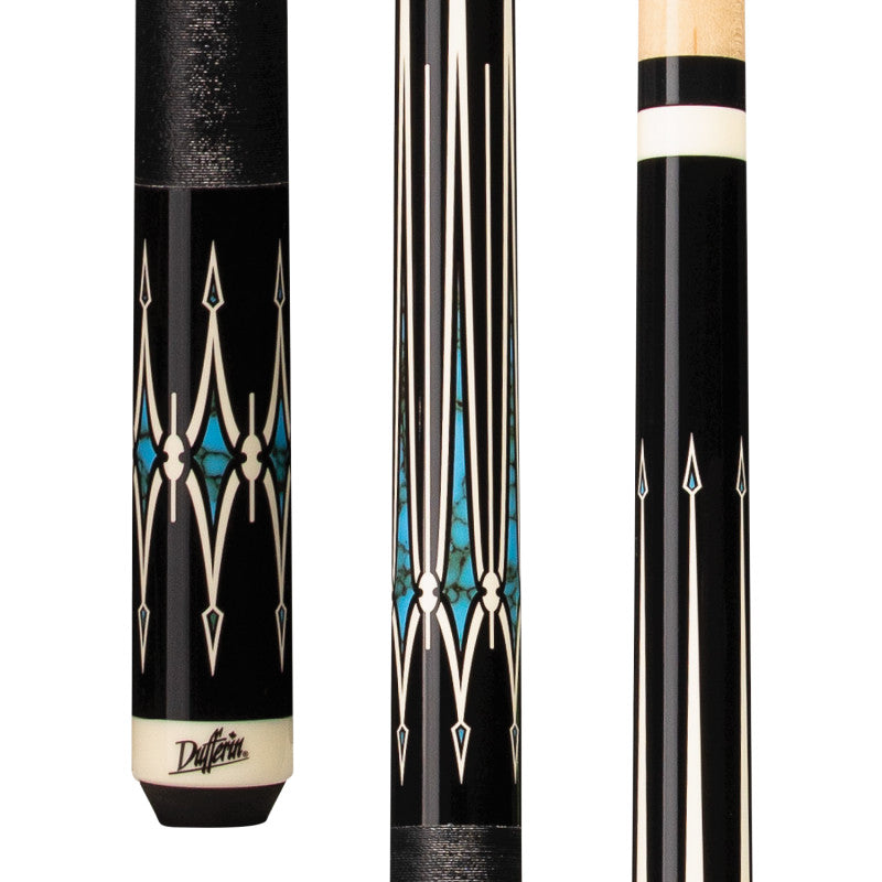 Premium Black Turquoise Dufferin Billiard Cue Stick - Korvel