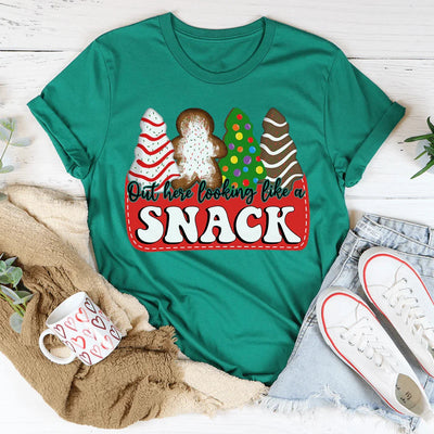 Camiseta navideña "Aquí afuera, luciendo como un bocadillo"