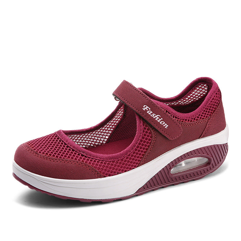 Outdoor large-size mesh shoes rocking shoes women's shoes air cushion mesh shoes sneakers foot covers - Korvel