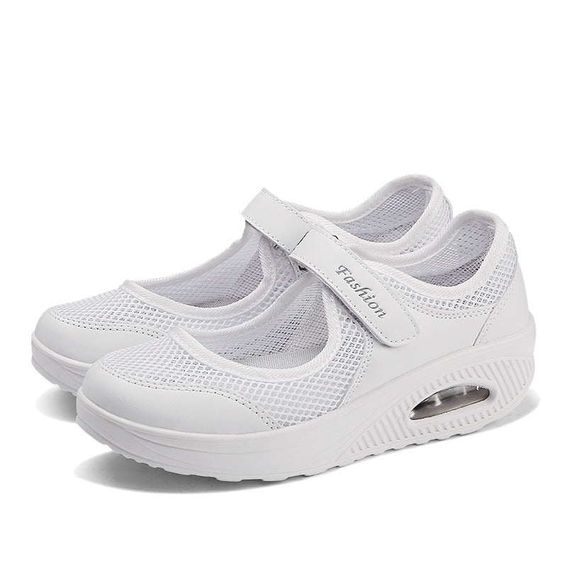 Outdoor large-size mesh shoes rocking shoes women's shoes air cushion mesh shoes sneakers foot covers - Korvel