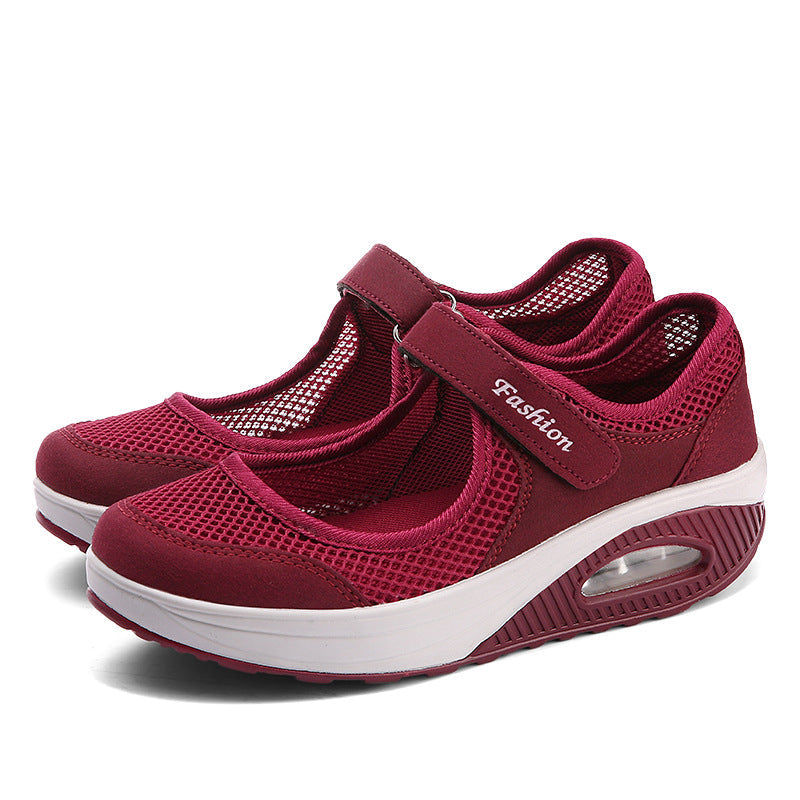 Outdoor large-size mesh shoes rocking shoes women's shoes air cushion mesh shoes sneakers foot covers - Korvel