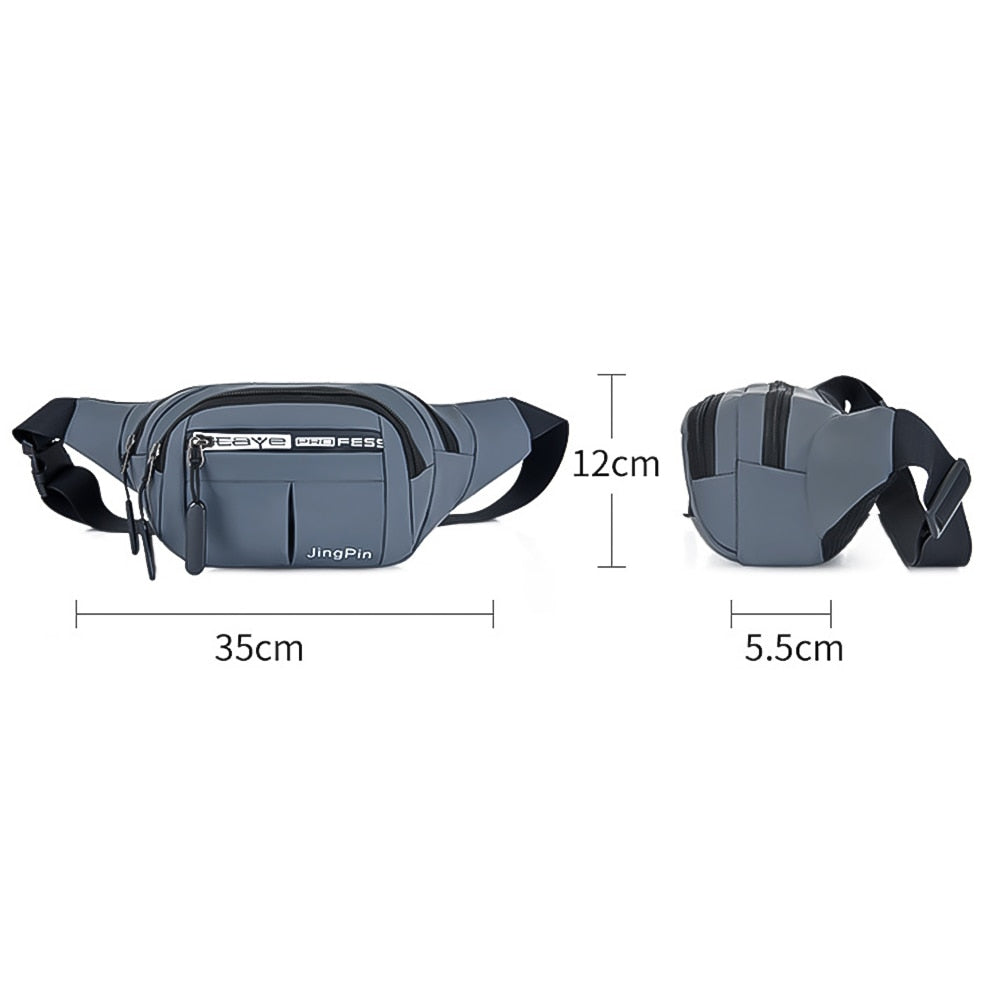 Outdoor Waist Bag Waterproof Waist Bum Bag Running Jogging Belt Pouch Zip Fanny Pack  Mobile Phone Bag Oxford Cloth Chest Bag - Korvel