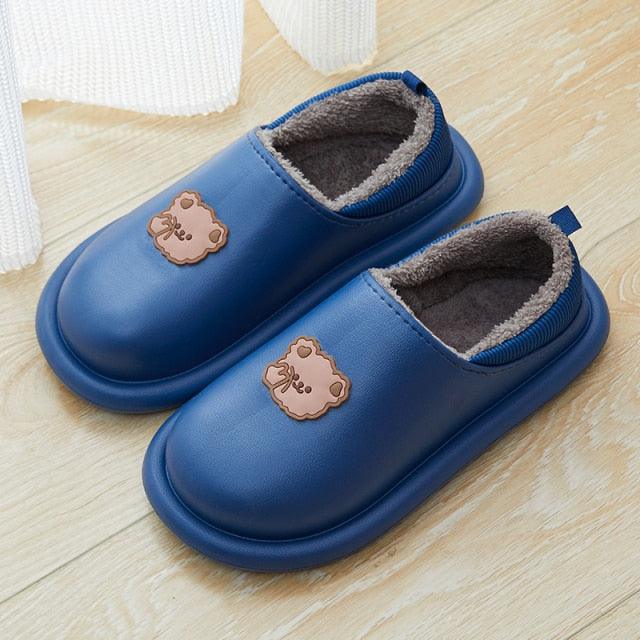 Chaussons en peluche imperméables pour femmes, intérieurs/extérieurs