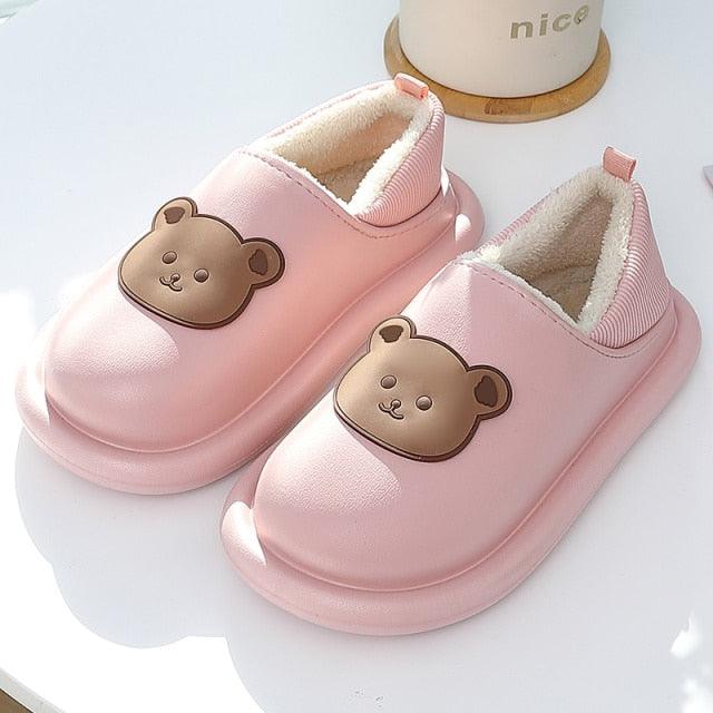 Chaussons en peluche imperméables pour femmes, intérieurs/extérieurs