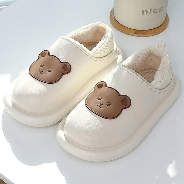 Chaussons en peluche imperméables pour femmes, intérieurs/extérieurs