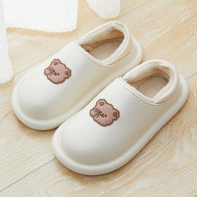 Chaussons en peluche imperméables pour femmes, intérieurs/extérieurs