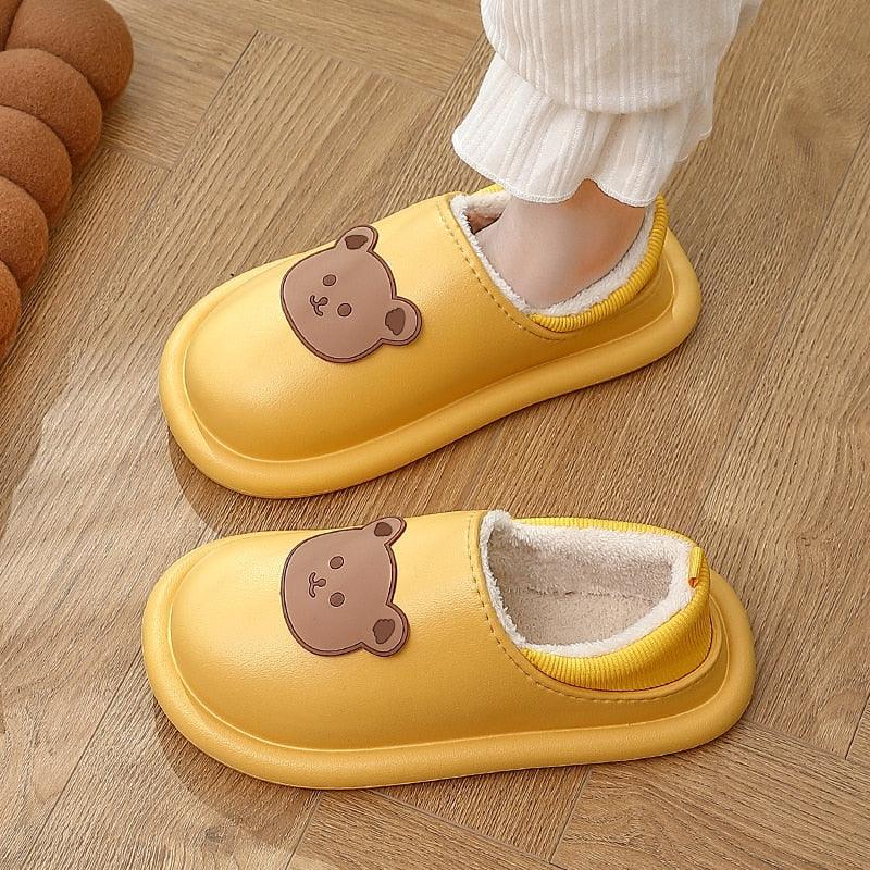 Chaussons en peluche imperméables pour femmes, intérieurs/extérieurs