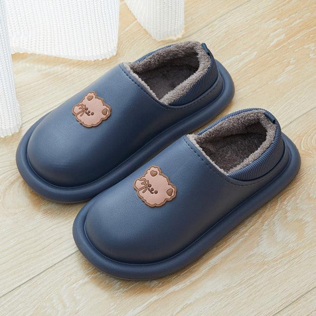 Chaussons en peluche imperméables pour femmes, intérieurs/extérieurs