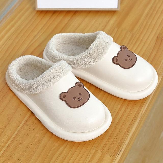 Chaussons en peluche imperméables pour femmes, intérieurs/extérieurs