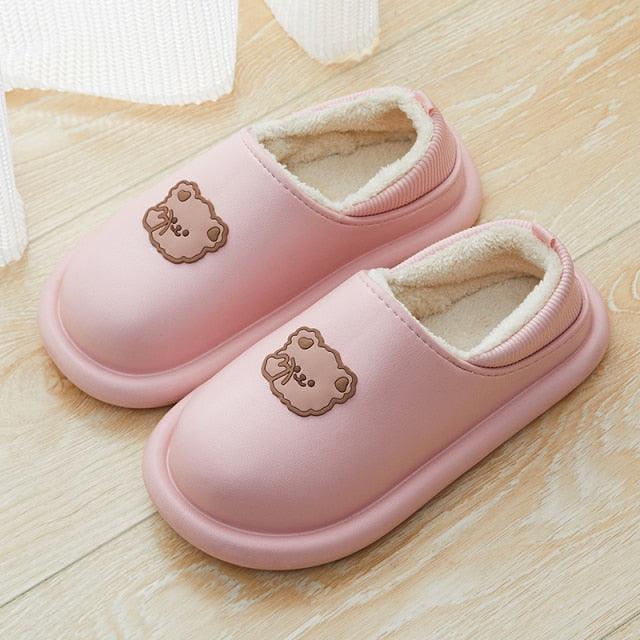 Chaussons en peluche imperméables pour femmes, intérieurs/extérieurs