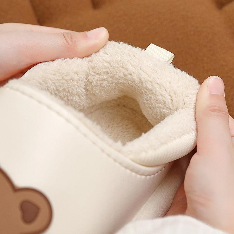 Chaussons en peluche imperméables pour femmes, intérieurs/extérieurs