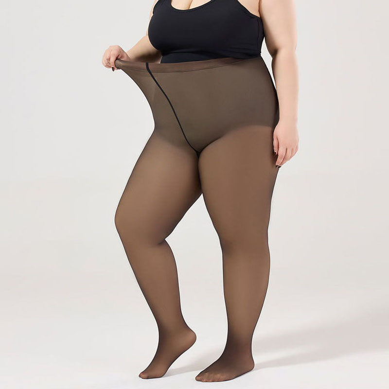 Oversized Black Silk Leg Artifact Black Transparent One Piece Elastic Pantyhose - Korvel
