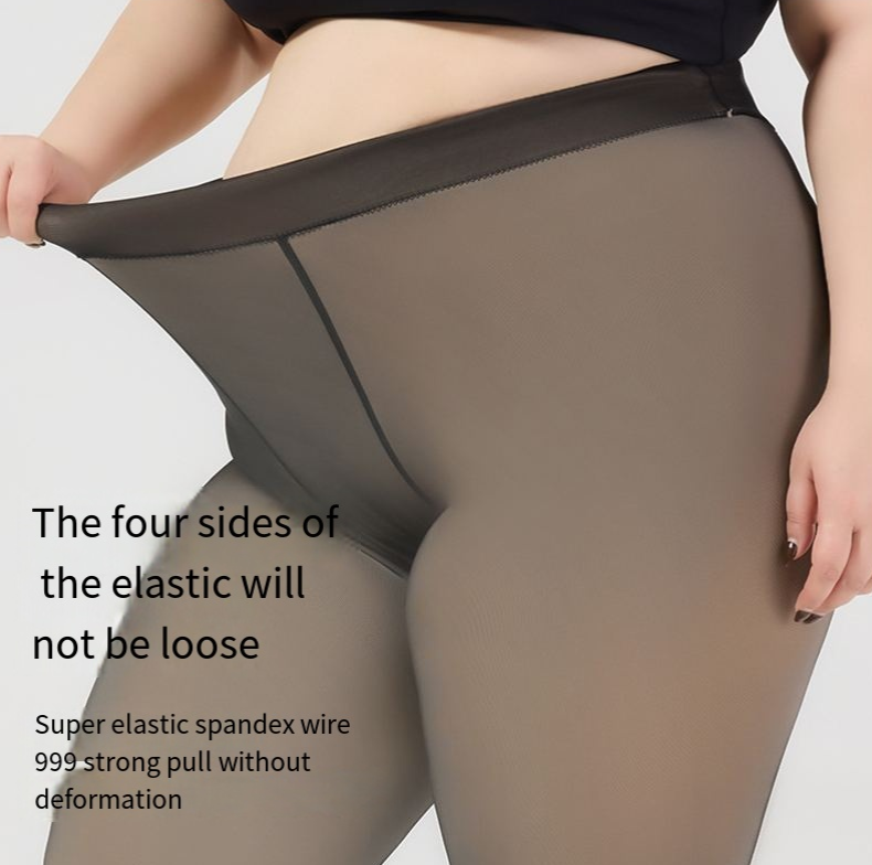 Oversized Black Silk Leg Artifact Black Transparent One Piece Elastic Pantyhose - Korvel