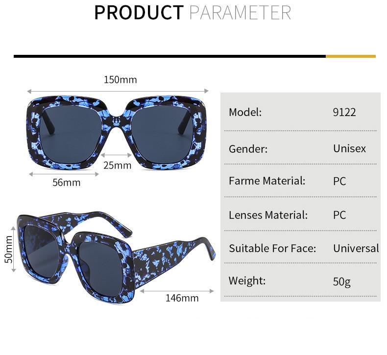 Oversized Leopard Designer Sunglasses for Men & Women