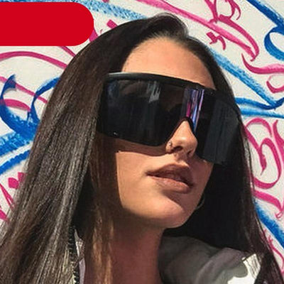 Lunettes de soleil carrées surdimensionnées - Style rétro de luxe pour femmes