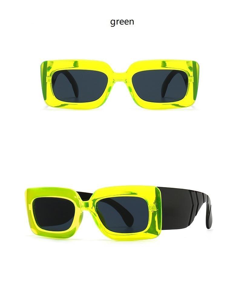 Lunettes de soleil carrées surdimensionnées en motif serpent