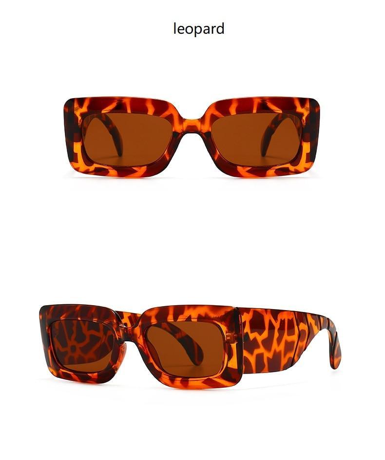 Lunettes de soleil carrées surdimensionnées en motif serpent
