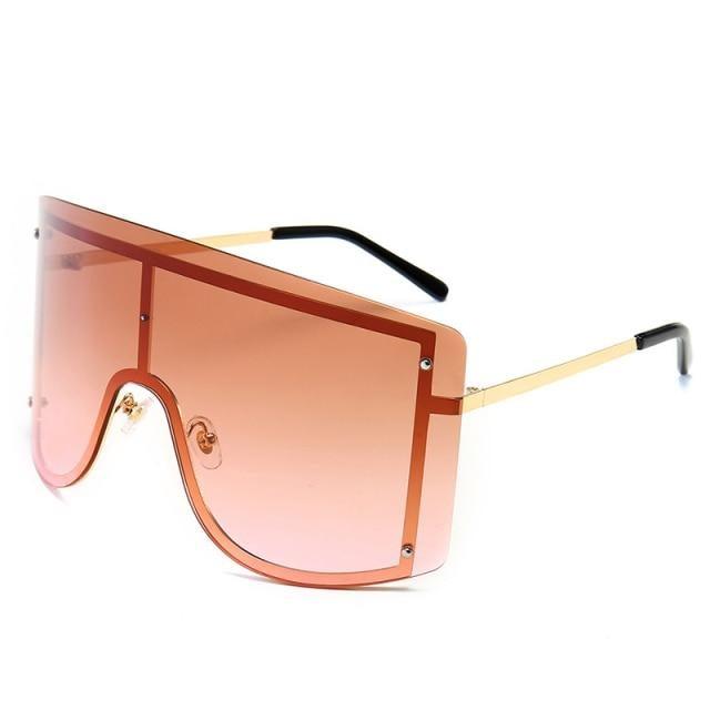 Gafas de sol gradientes oversized en azul y amarillo para mujeres